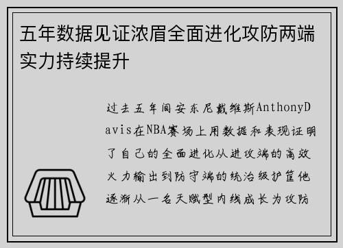 五年数据见证浓眉全面进化攻防两端实力持续提升 五年数据见证浓眉全面进化攻防两端实力持续提升